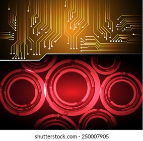 Dark gold red Light Abstract Technology background for computer graphic website internet. circuit.