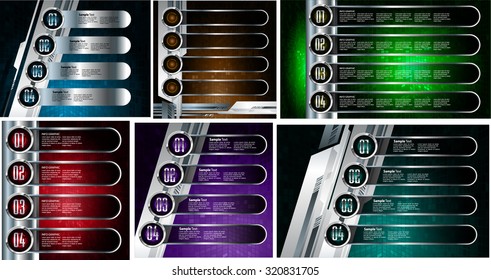 dark gold silver black colorful Web Design Website Elements Template for graphic internet.text box. label. infographics.metal. card. pixel. Metals, alloys, steel, aluminum. button.many, various, much