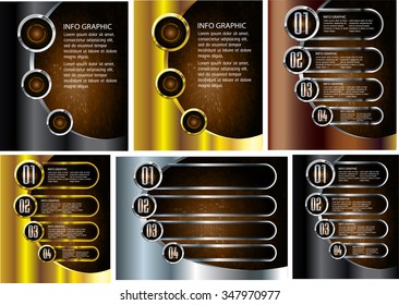 dark gold silver Web Design Website Elements Template for graphic internet. text box. label. infographics. metal. card. pixel. Metals, alloys, steel, aluminum. button
