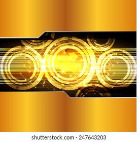 Dark gold yellow Light Abstract Technology background for computer graphic website internet.