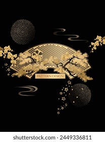 Dark golden color style pattern design.