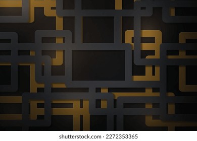 Dark and golden lines overlapping background. Vector illustration background. 