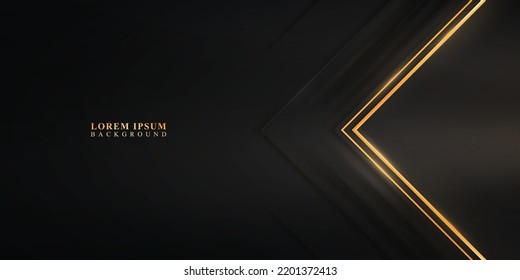 Dark and golden triangles banner background. Vector illustration.
