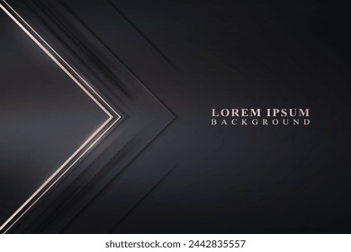 Dark and golden  Triangles banner background. Vector illustration.