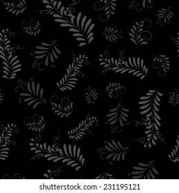 Dark Gorodets painting seamless pattern. Russian traditional ornament