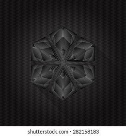 Dark Gothic Abstract  Icon Logo With Long Shadow on Dark Black Background Template For Design