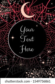 Dark gothic witchy template for parties, invitations,business cards.