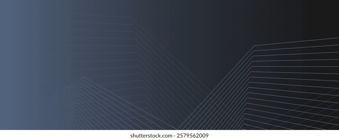 Dark gradient background with geometric lines. The background is black and gray, featuring a sleek, modern texture with black and gray tones. Geometric gradient background vector. Gray background.