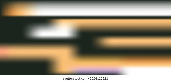 Dark gradient background with iridescent blurred orange lines. Simple soft dark striped background. Y2k abstract vector holographic texture for cover, presentation, wallpaper, header design element