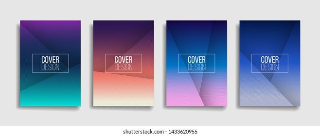 dark gradient color abstract thin line pattern background design. modern background with black color. blue pink violet orange green placard poster vector cover template.