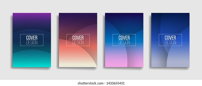 dark gradient color abstract thin line pattern background design. modern background with black color. blue pink violet orange green placard poster vector cover template.