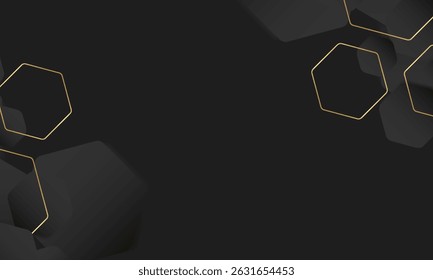 Fundo hexagonal de gradiente escuro. design moderno na moda em vetor Iluminação