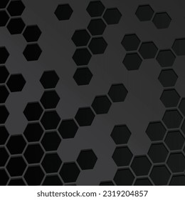 Dark gradient hexagonal background. Vector illustration.
