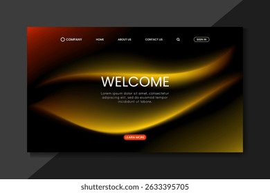 Dark Gradient home Page with Yellow and Orange Flow