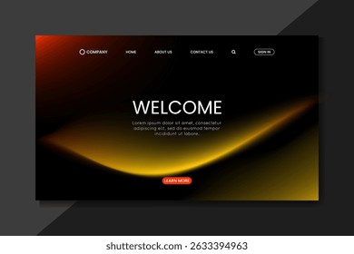 Dark Gradient Landing Page with Warm Yellow and Orange Flow