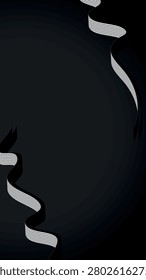 Dark gradient mobile wallpaper with flowing black and white ribbons, creating a sleek, modern look vector