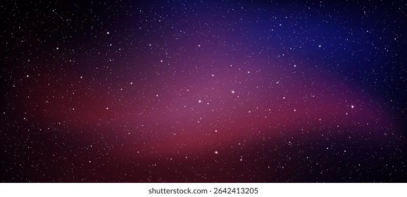 Fundo de vetor de espaço de gradiente escuro com muitas estrelas brancas. Universo galáxia pano de fundo para a exploração cósmica. Astrologia de textura do céu noturno.
