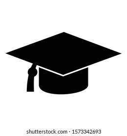 A dark graduation hat is used as a symbol of success