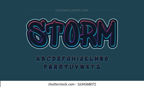 Dark Graffiti Neon Stroke Artistic Font Typography Design