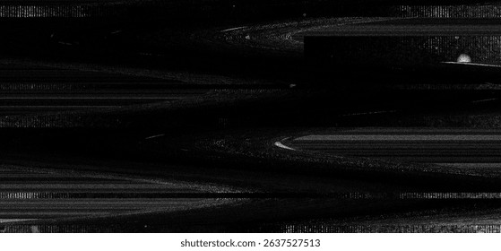 A dark and grainy backdrop reminiscent of old television screens, featuring swirling patterns and noise effects, evoking a sense of nostalgia and digital decay.