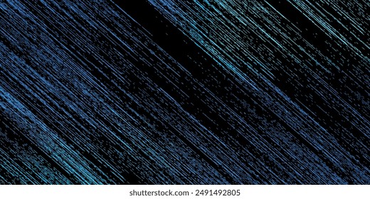 Fondo granulado oscuro, forma abstracta brillante azul de la textura del ruido en el fondo negro de la cabecera del cartel del Anuncio, espacio de la copia