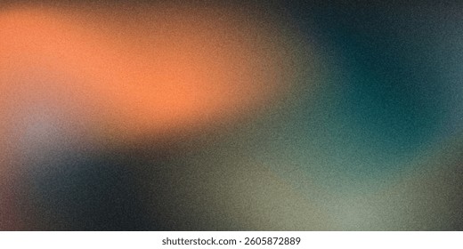Dark grainy color gradient wave background, purple red yellow blue green colors banner poster cover abstract design,