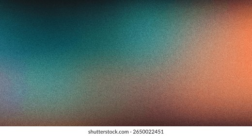 Dark grainy color gradient wave background, purple red yellow blue green colors banner poster cover abstract design, black copy space.
