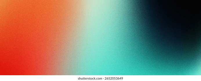 Fondo de onda de gradiente de color granulado oscuro, color púrpura rojo amarillo azul verde colores Anuncio cartel cubierta diseño abstracto, espacio de copia negro.