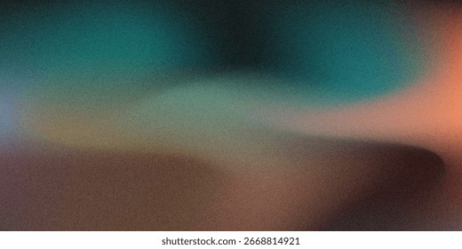 Fondo de onda de gradiente de color granulado oscuro, color púrpura rojo amarillo azul verde colores Anuncio cartel cubierta diseño abstracto, espacio de copia negro.
