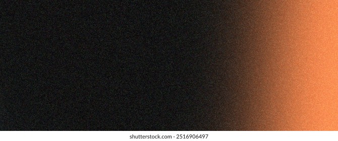 Un fondo ruidoso granulado oscuro con colores de degradado naranja y espacio de copia