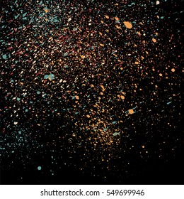 Dark grainy texture on black background. Vector illustration.