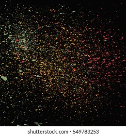 Dark grainy texture on black background. Vector illustration.