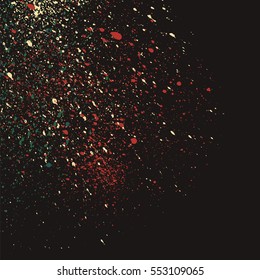 Dark grainy texture on black background. Vector illustration.