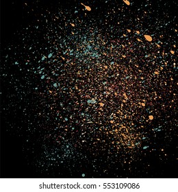 Dark grainy texture on black background. Vector illustration.