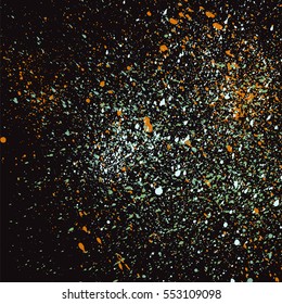 Dark grainy texture on black background. Vector illustration.