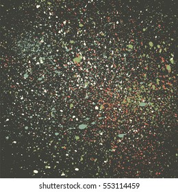 Dark grainy texture on black background. Vector illustration.