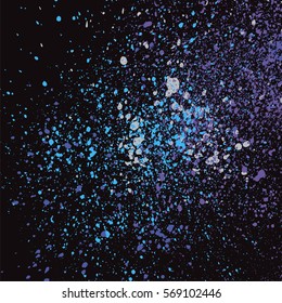 Dark grainy texture on black background. Vector illustration.