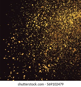 Dark grainy texture on black background. Vector illustration.