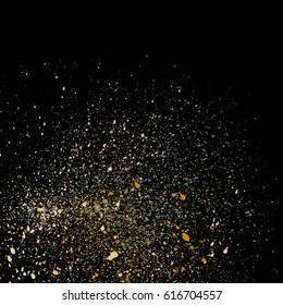 Dark grainy texture on black background. Vector illustration.