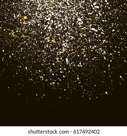 Dark grainy texture on black background. Vector illustration.