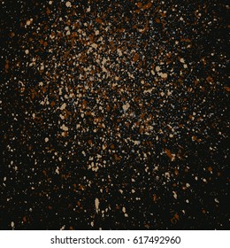 Dark grainy texture on black background. Vector illustration.