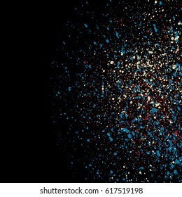 Dark grainy texture on black background. Vector illustration.
