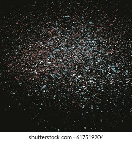 Dark grainy texture on black background. Vector illustration.
