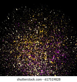 Dark grainy texture on black background. Vector illustration.