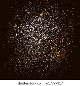 Dark grainy texture on black background. Vector illustration.