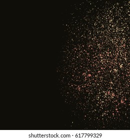Dark grainy texture on black background. Vector illustration.