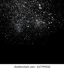 Dark grainy texture on black background. Vector illustration.