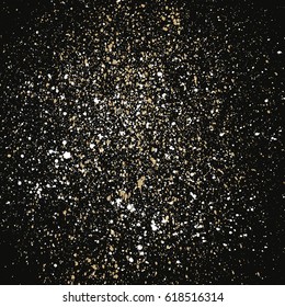 Dark grainy texture on black background. Vector illustration.