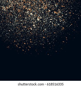 Dark grainy texture on black background. Vector illustration.