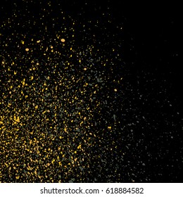 Dark grainy texture on black background. Vector illustration.